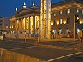 Bottom of the Dublin Spire in and GPO in the night