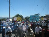 A demonstration in one of the Quito's suburbs