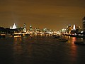 Night view of Thames from Waterloo Bridge