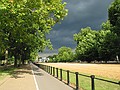 Entrance to Hyde Park with a dramatic sky