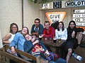 Czech students and a British teacher in a pub