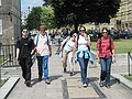 Schoolmates behind the Houses of Parliament