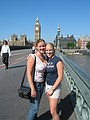 Katy and Michelle on the Westminster Bridge