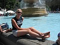 Michelle at Trafalgar Square