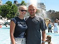 Michelle and me in a fountain on Trafalgar Square