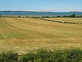 Fields and the sea in Wales