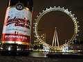 Czech Budweiser and London Eye in the night