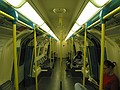 Interior of a car on the Jubilee Line