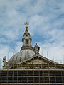 Top of the St. Paul's Cathedral with scaffolding